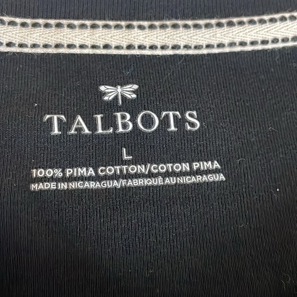 Talbots Black Short Sleeve Tee- Large - Picture 5 of 9